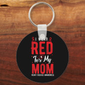 衣服レッド私の母のハート病認識度レッドリ キーホルダー (正面)