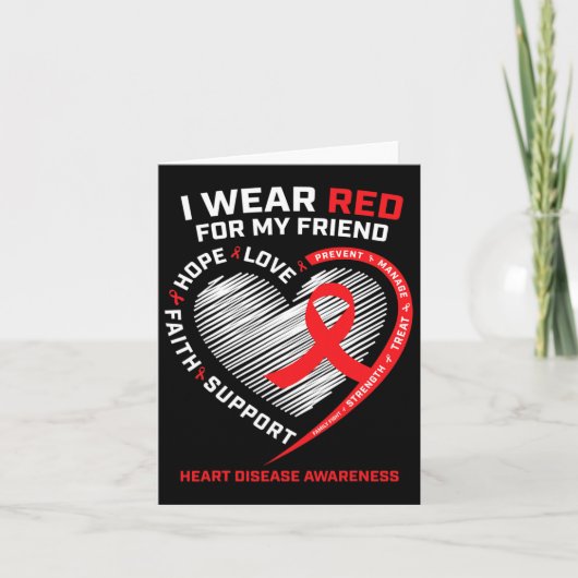 衣服レッドfor My Friendハート病認識度Gif カード (正面)