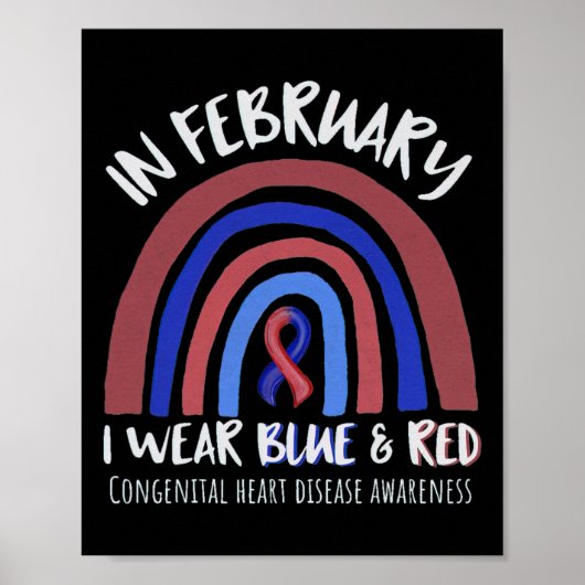 衣服レッドin2月ハート病認識度 ポスター (正面)