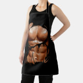 衣服下の偽の筋肉6パックAbs Blac エプロン (インサイチュ)
