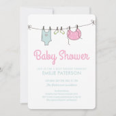 衣服列ベビーシャワー招待状 招待状 (正面)