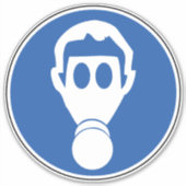 衣服呼吸器保護危険標識 シール (正面)