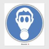 衣服呼吸器保護危険標識 シール (シート)