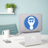 衣服呼吸器保護危険標識 シール (デスク上のノートパソコン)