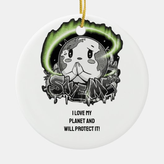 衣服救お前のメッセージをインスパイア変えろ！」 セラミックオーナメント (正面)