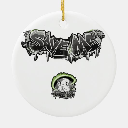 衣服救お前のメッセージをインスパイア変えろ!」 セラミックオーナメント (裏面)