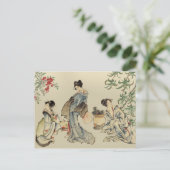 衣服日本のを着た伝統的女性 ポストカード (スタンド正面)