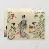 衣服日本のを着た伝統的女性 ポストカード (正面/裏面)
