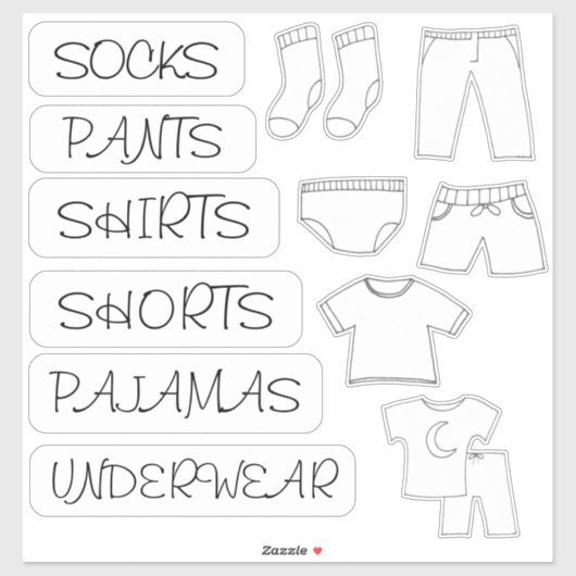 衣服用に設定された子供用ドレッサーラベル団体や組織 シール (シート)