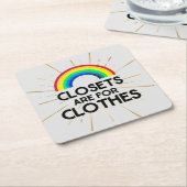 衣服用のクローゼットゲイプライド スクエアペーパーコースター (アングル)
