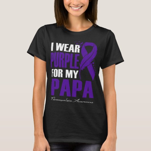 衣服紫マイパパ線維筋痛認識度Fea Tシャツ (正面)