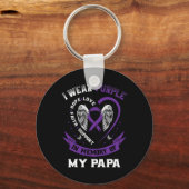 衣服紫色の私のパパ膵臓がんの記憶 キーホルダー (正面)