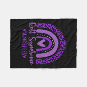 衣服紫色レインボーアワームRett Syndrome Awa フリースブランケット (正面(横))