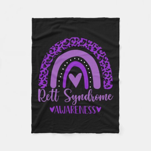 衣服紫色レインボーアワームRett Syndrome Awa フリースブランケット (正面)