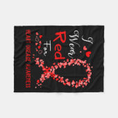 衣服赤ハート病認識度 フリースブランケット (正面(横))