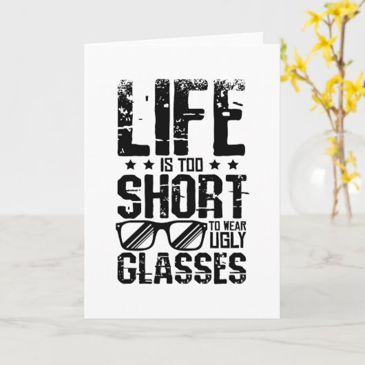 衣服醜い眼鏡 カード (黄色い花)