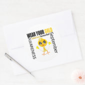 衣服金ゴールド小児がん認識度月 ラウンドシール (封筒)