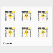 衣服金ゴールド小児がん認識度月 ラウンドシール (シート)