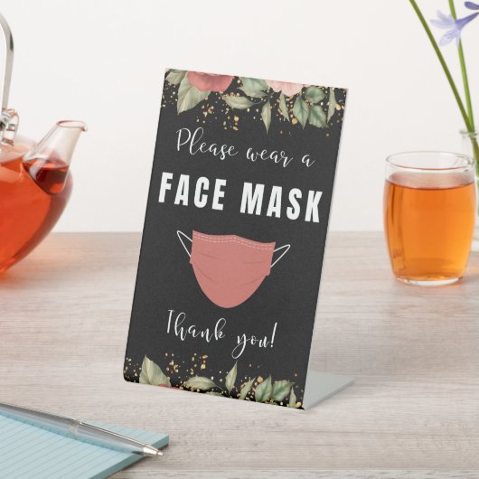衣服顔マスク事業フローラ緑 台座サイン (インサイチュ)