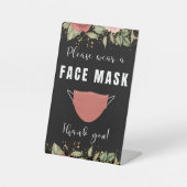 衣服顔マスク事業フローラ緑 台座サイン (正面)