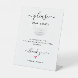 衣服·ア·マスク·ソーシャル·ディシンプルスタンシング·結婚ハート 台座サイン