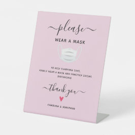 衣服·ア·マスク·ソーシャル·ディシンプルスタンシング·結婚ハート 台座サイン