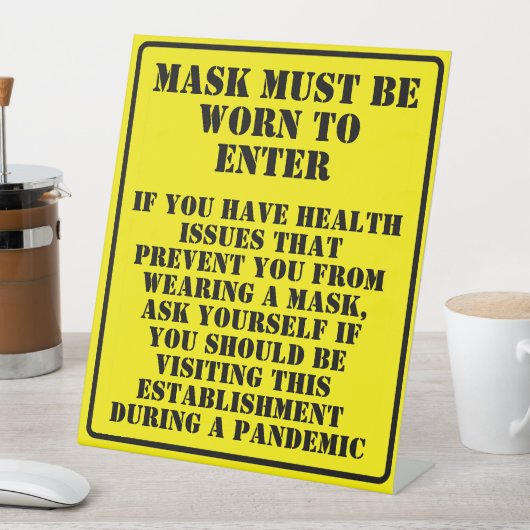 衣服Aマスクメッセージ 台座サイン (インサイチュ)