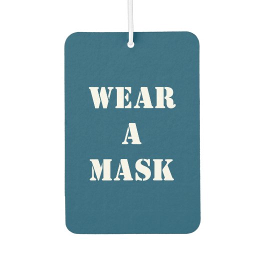 衣服aマスク、ティール（緑がかった色）ブルー白ミニマリスト車 カーエアーフレッシュナー (正面)