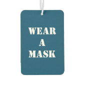 衣服aマスク、ティール（緑がかった色）ブルー白ミニマリスト車 カーエアーフレッシュナー (裏面)