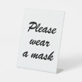 衣服aマスク、白黒スクリプエレガントト 台座サイン (正面)