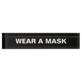 衣服aマスク、白黒ミニマル デスクネームプレート (正面)