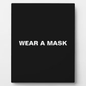 衣服aマスク、白黒ミニマル フォトプラーク (正面)