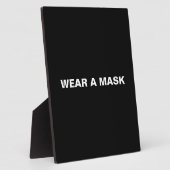 衣服aマスク、白黒ミニマル フォトプラーク (側面)