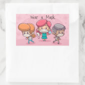 衣服aマスク 長方形シール (バッグ)