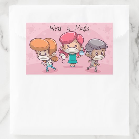 衣服aマスク 長方形シール (バッグ)