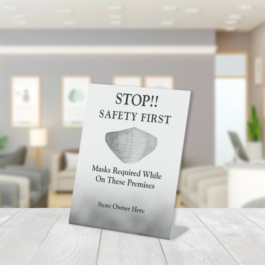 衣服a顔マスクグレービジネス 台座サイン