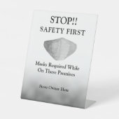 衣服a顔マスクグレービジネス 台座サイン (正面)