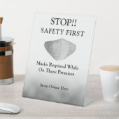 衣服a顔マスクグレービジネス 台座サイン (インサイチュ)