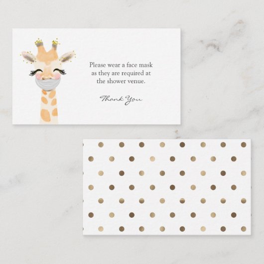 衣服a顔マスク要求ベビーシャワー エンクロージャーカード (正面/裏面)