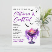 衣装とカクテル ハロウィンパーティーの招待状 招待状 (スタンド正面)