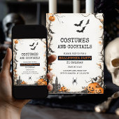 衣装とカクテル 怖いハロウィンパーティー シーズンカード