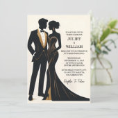 衣装の男性として大人のタキシードはっきりしたブラックタイ結婚ズ 招待状 (スタンド正面)