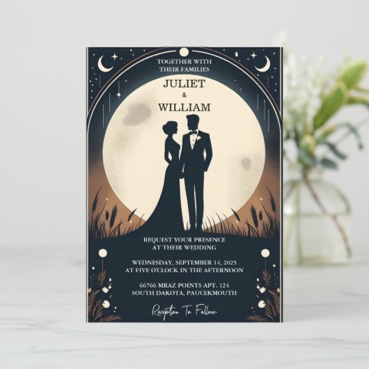 衣装の男性の大人のタキシードはっきりしたブラックタイ結婚ズ 招待状 (スタンド正面)