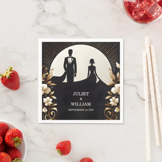 衣装の男性タキシードはっきりしたブラックタイ結婚ズ スタンダードカクテルナプキン (インサイチュ)