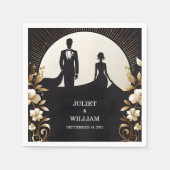 衣装の男性タキシードはっきりしたブラックタイ結婚ズ スタンダードカクテルナプキン (正面)