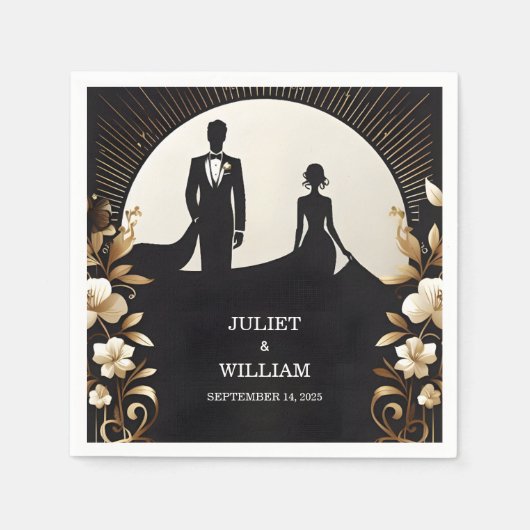 衣装の男性タキシードはっきりしたブラックタイ結婚ズ スタンダードカクテルナプキン (正面)