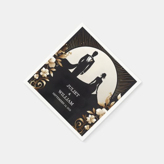 衣装の男性タキシードはっきりしたブラックタイ結婚ズ スタンダードカクテルナプキン (角)