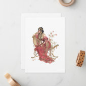 衣装を着たアールヌーボーの華美異国の女性 ノートカード (正面/裏面インサイチュ)