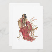 衣装を着たアールヌーボーの華美異国の女性 ノートカード (正面/裏面)