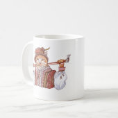 衣装を着たコサック伝統的ネコ コーヒーマグカップ (正面左)